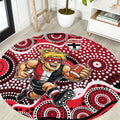 St Kilda Saints Round Carpet Aboriginal Dot Pattern - Football Mascot Heritage Pride