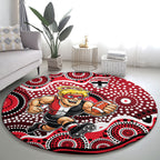 St Kilda Saints Round Carpet Aboriginal Dot Pattern - Football Mascot Heritage Pride