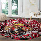 St Kilda Saints Round Carpet Aboriginal Dot Pattern - Football Mascot Heritage Pride