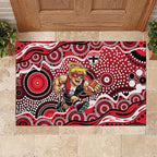 St Kilda Saints Rubber Doormat Aboriginal Dot Pattern - Football Mascot Heritage Pride