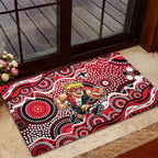 St Kilda Saints Rubber Doormat Aboriginal Dot Pattern - Football Mascot Heritage Pride