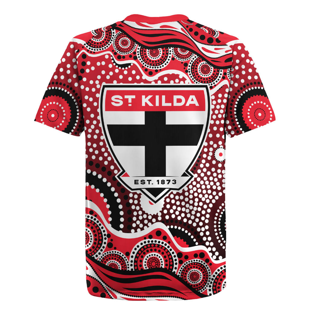 St Kilda Saints Rugby Jersey Aboriginal Dot Pattern - Football Mascot Heritage Pride