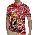 St Kilda Saints Rugby Jersey Aboriginal Dot Pattern - Football Mascot Heritage Pride