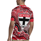 St Kilda Saints Rugby Jersey Aboriginal Dot Pattern - Football Mascot Heritage Pride