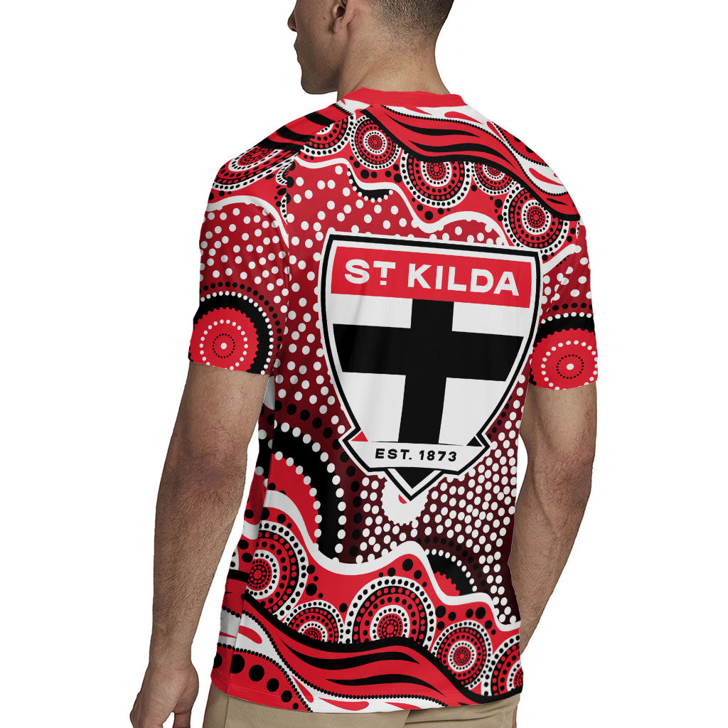 St Kilda Saints Rugby Jersey Aboriginal Dot Pattern - Football Mascot Heritage Pride