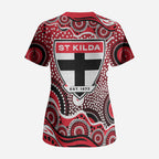 St Kilda Saints Scrub Top Aboriginal Dot Pattern - Football Mascot Heritage Pride