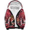 St Kilda Saints Sherpa Hoodie Aboriginal Dot Pattern - Football Mascot Heritage Pride