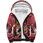 St Kilda Saints Sherpa Hoodie Aboriginal Dot Pattern - Football Mascot Heritage Pride