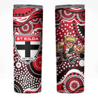 St Kilda Saints Skinny Tumbler Aboriginal Dot Pattern - Football Mascot Heritage Pride