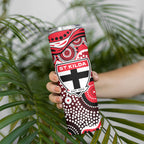 St Kilda Saints Skinny Tumbler Aboriginal Dot Pattern - Football Mascot Heritage Pride
