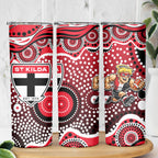 St Kilda Saints Skinny Tumbler Aboriginal Dot Pattern - Football Mascot Heritage Pride