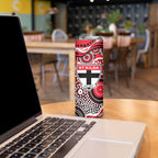 St Kilda Saints Skinny Tumbler Aboriginal Dot Pattern - Football Mascot Heritage Pride