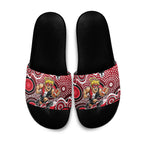St Kilda Saints Slide Sandals Aboriginal Dot Pattern - Football Mascot Heritage Pride