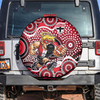 St Kilda Saints Spare Tire Cover Aboriginal Dot Pattern - Football Mascot Heritage Pride