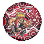 St Kilda Saints Spare Tire Cover Aboriginal Dot Pattern - Football Mascot Heritage Pride