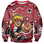 St Kilda Saints Sweatshirt Aboriginal Dot Pattern - Football Mascot Heritage Pride