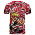 St Kilda Saints T Shirt Aboriginal Dot Pattern - Football Mascot Heritage Pride