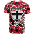 St Kilda Saints T Shirt Aboriginal Dot Pattern - Football Mascot Heritage Pride