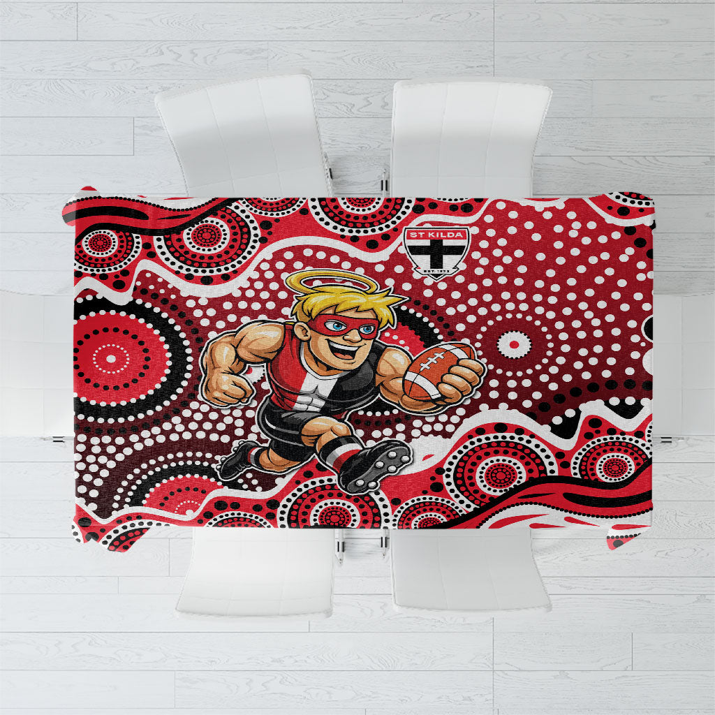 St Kilda Saints Tablecloth Aboriginal Dot Pattern - Football Mascot Heritage Pride