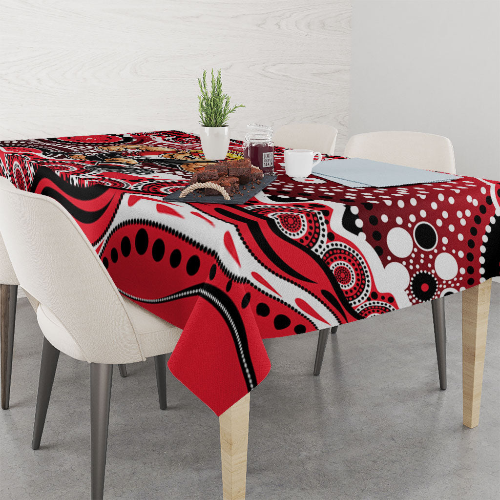 St Kilda Saints Tablecloth Aboriginal Dot Pattern - Football Mascot Heritage Pride