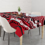 St Kilda Saints Tablecloth Aboriginal Dot Pattern - Football Mascot Heritage Pride