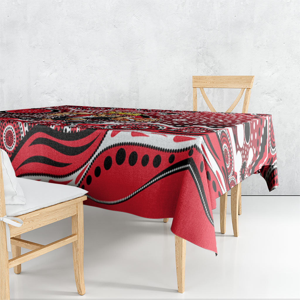 St Kilda Saints Tablecloth Aboriginal Dot Pattern - Football Mascot Heritage Pride