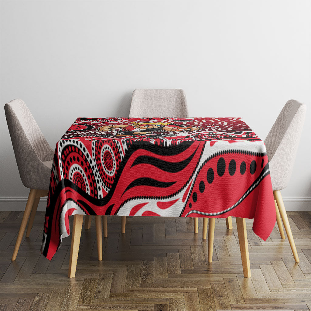 St Kilda Saints Tablecloth Aboriginal Dot Pattern - Football Mascot Heritage Pride