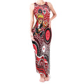 St Kilda Saints Tank Maxi Dress Aboriginal Dot Pattern - Football Mascot Heritage Pride