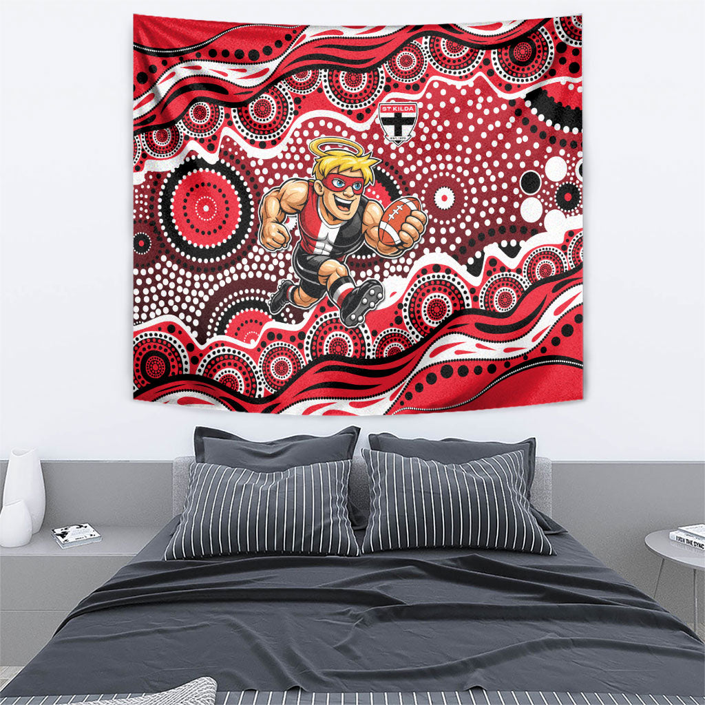 St Kilda Saints Tapestry Aboriginal Dot Pattern - Football Mascot Heritage Pride