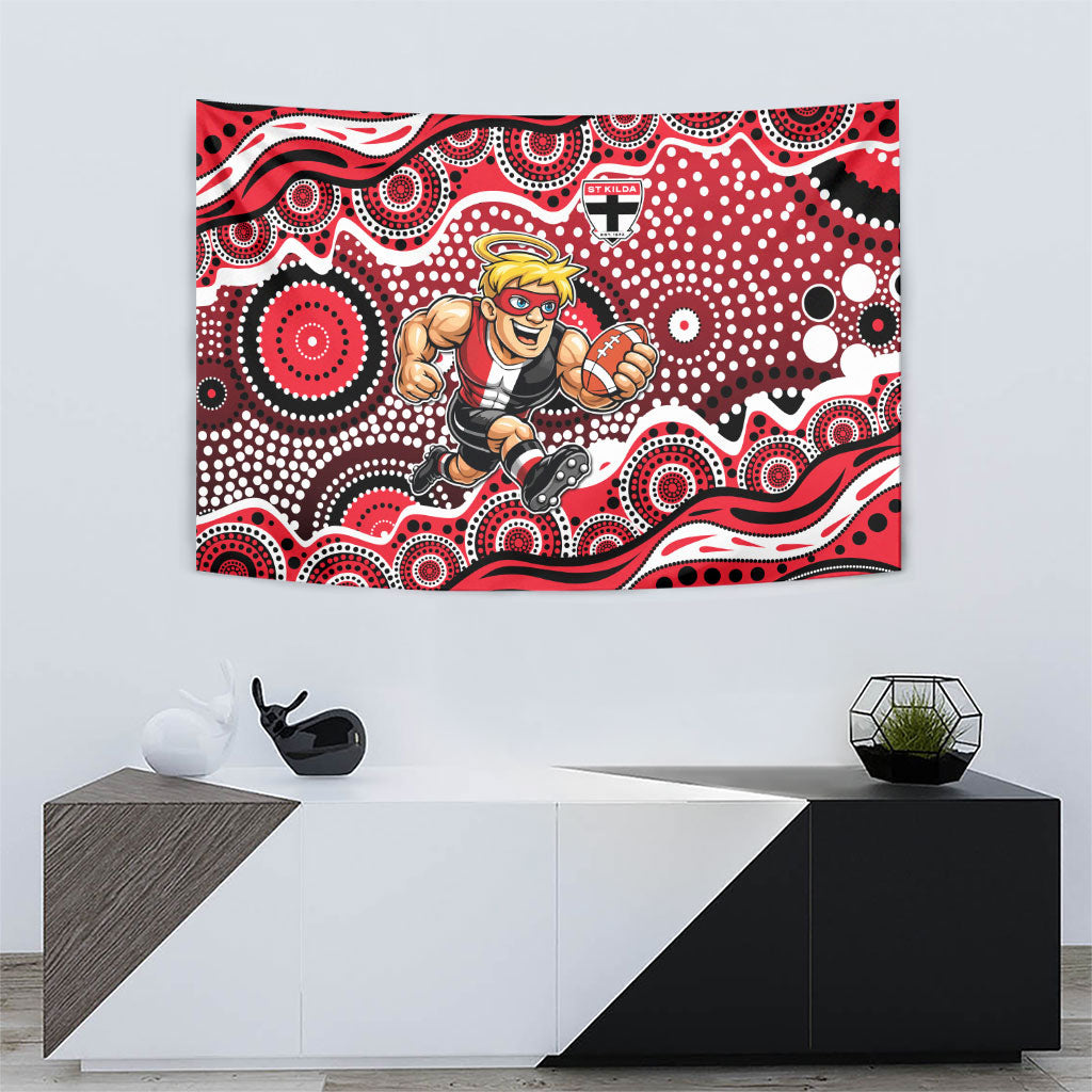 St Kilda Saints Tapestry Aboriginal Dot Pattern - Football Mascot Heritage Pride