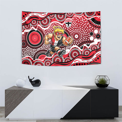 St Kilda Saints Tapestry Aboriginal Dot Pattern - Football Mascot Heritage Pride