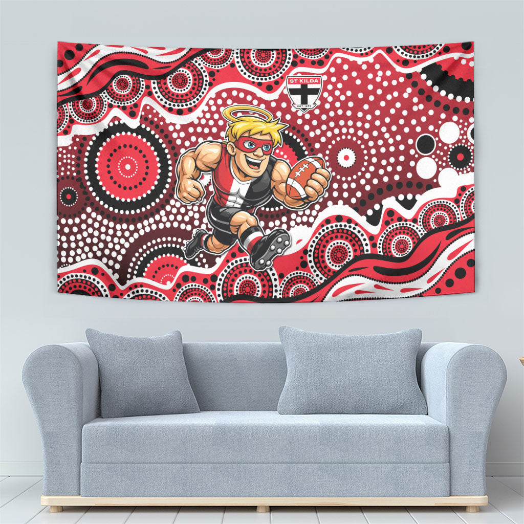 St Kilda Saints Tapestry Aboriginal Dot Pattern - Football Mascot Heritage Pride