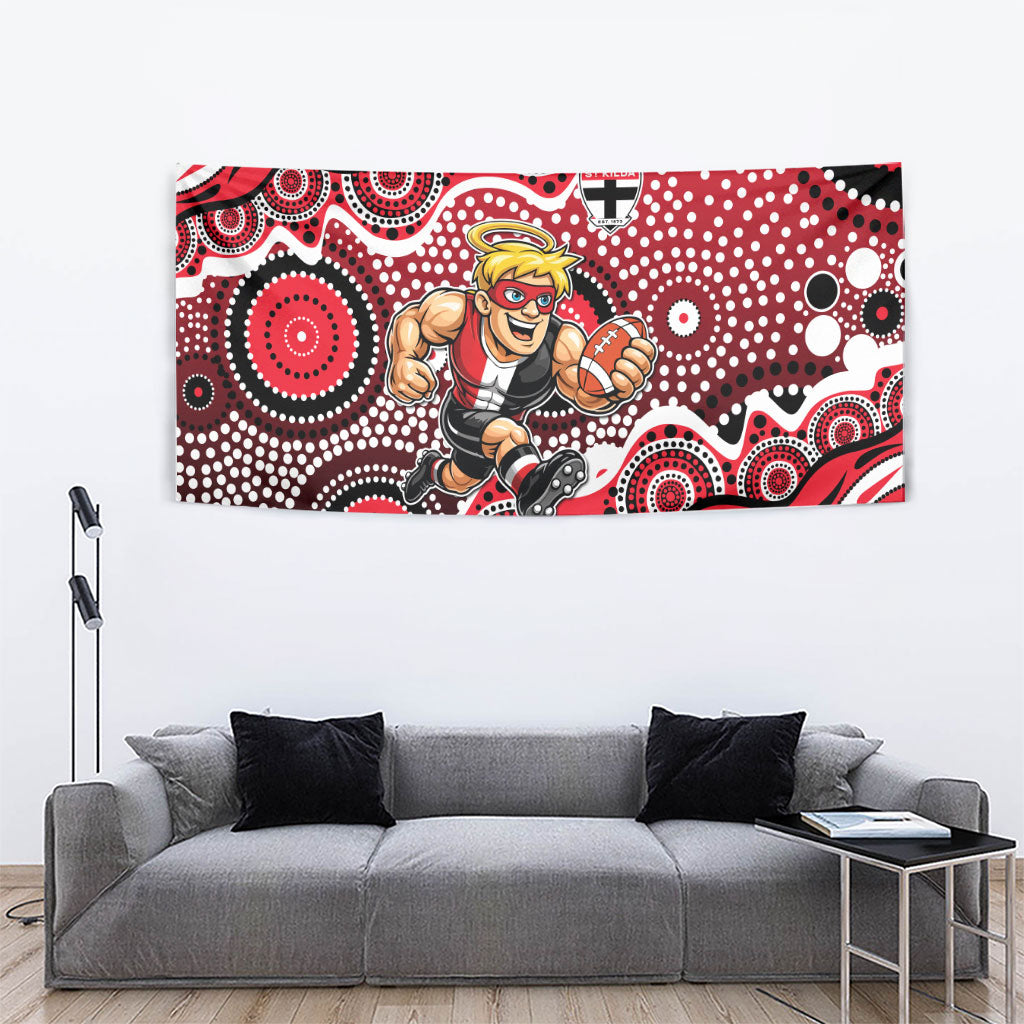 St Kilda Saints Tapestry Aboriginal Dot Pattern - Football Mascot Heritage Pride