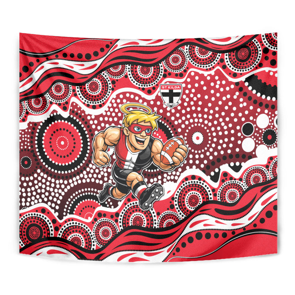 St Kilda Saints Tapestry Aboriginal Dot Pattern - Football Mascot Heritage Pride