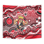 St Kilda Saints Tapestry Aboriginal Dot Pattern - Football Mascot Heritage Pride