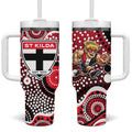 St Kilda Saints Tumbler With Handle Aboriginal Dot Pattern - Football Mascot Heritage Pride