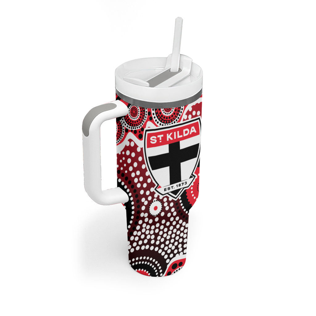 St Kilda Saints Tumbler With Handle Aboriginal Dot Pattern - Football Mascot Heritage Pride