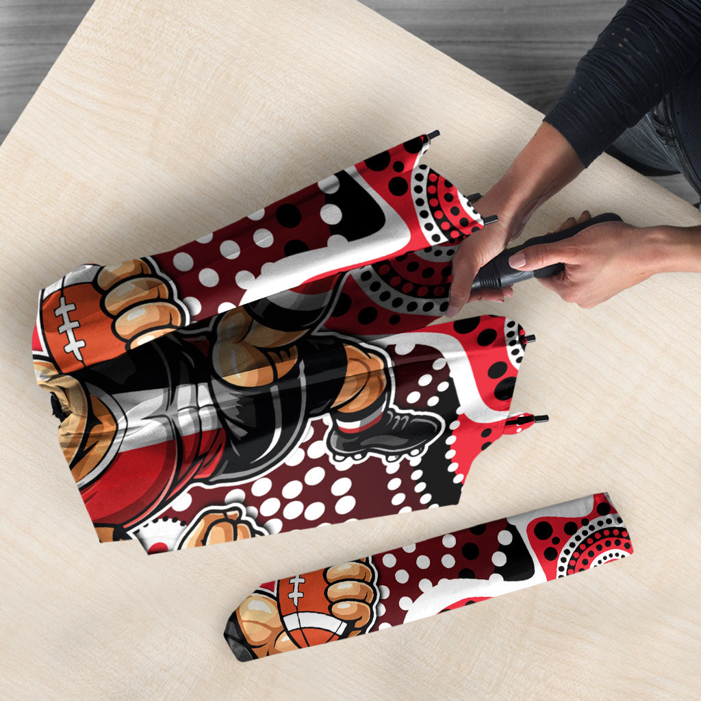 St Kilda Saints Umbrella Aboriginal Dot Pattern - Football Mascot Heritage Pride