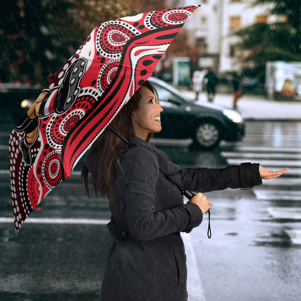St Kilda Saints Umbrella Aboriginal Dot Pattern - Football Mascot Heritage Pride