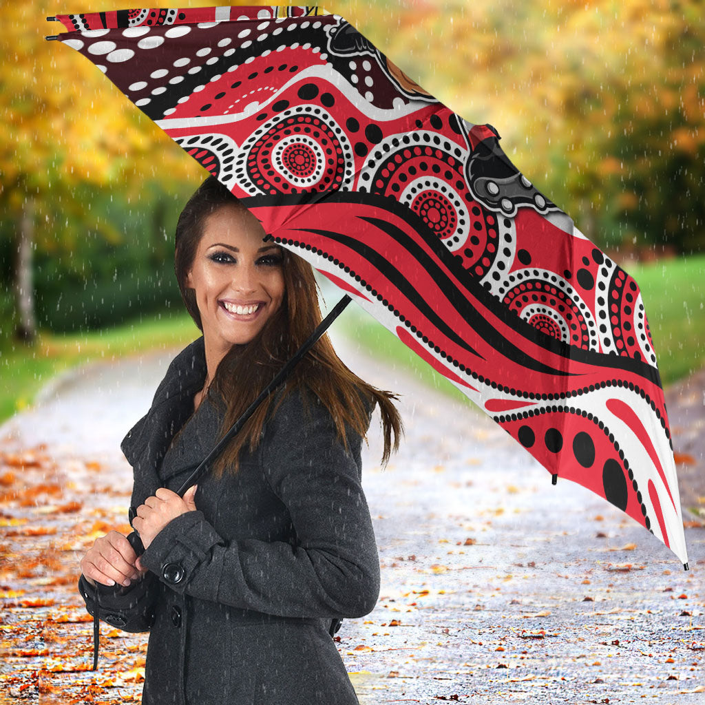 St Kilda Saints Umbrella Aboriginal Dot Pattern - Football Mascot Heritage Pride