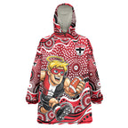 St Kilda Saints Wearable Blanket Hoodie Aboriginal Dot Pattern - Football Mascot Heritage Pride
