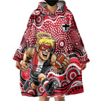 St Kilda Saints Wearable Blanket Hoodie Aboriginal Dot Pattern - Football Mascot Heritage Pride