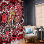 St Kilda Saints Window Curtain Aboriginal Dot Pattern - Football Mascot Heritage Pride