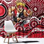St Kilda Saints Window Curtain Aboriginal Dot Pattern - Football Mascot Heritage Pride