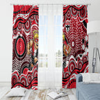 St Kilda Saints Window Curtain Aboriginal Dot Pattern - Football Mascot Heritage Pride