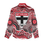 St Kilda Saints Women Casual Shirt Aboriginal Dot Pattern - Football Mascot Heritage Pride