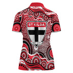 St Kilda Saints Women Polo Shirt Aboriginal Dot Pattern - Football Mascot Heritage Pride