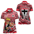 St Kilda Saints Women Polo Shirt Aboriginal Dot Pattern - Football Mascot Heritage Pride