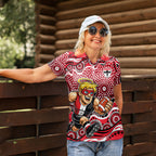 St Kilda Saints Women Polo Shirt Aboriginal Dot Pattern - Football Mascot Heritage Pride