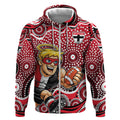 St Kilda Saints Zip Hoodie Aboriginal Dot Pattern - Football Mascot Heritage Pride